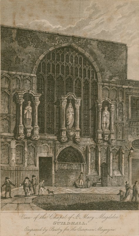 Vista de la Capilla de Santa María Magdalena, Guildhall, Londres de English School