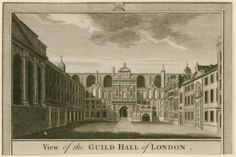 Vista del Guildhall, Londres de English School