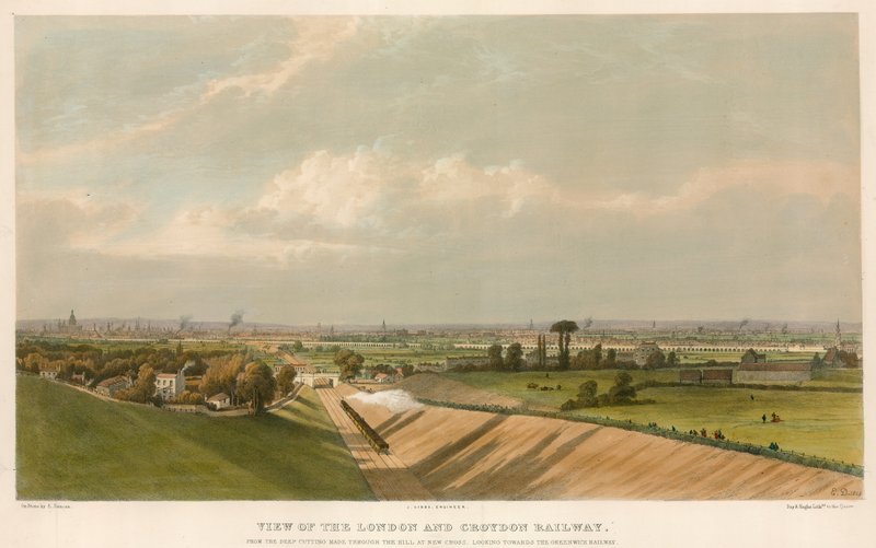 Vista del Ferrocarril de Londres y Croydon de English School