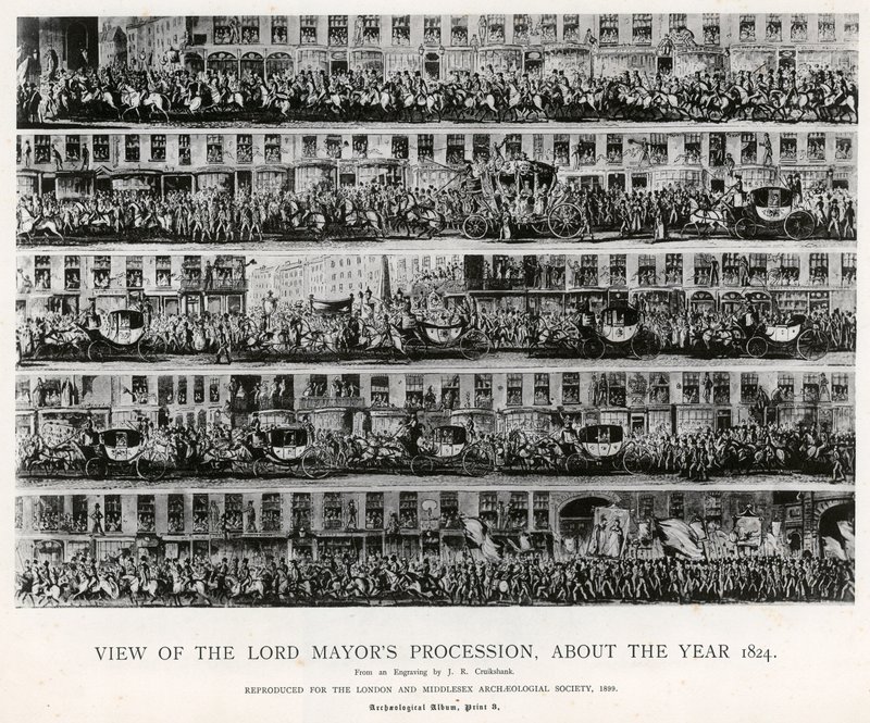 Vista de la Procesión del Alcalde, alrededor del año 1824 de English School