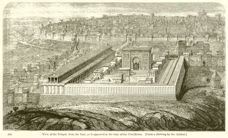Vista del Templo desde el Este, como apareció en el momento de la Crucifixión de English School