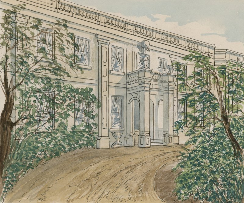 Vista de la casa en el no.2 Palace Green, Kensington, donde murió Thackery de English School