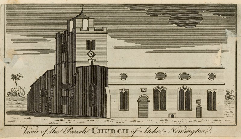 Vista de la iglesia parroquial de Stoke Newington de English School