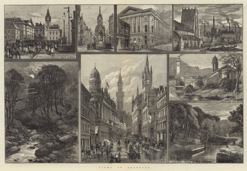 Vistas en Bradford (grabado) de English School