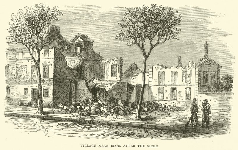 Pueblo cerca de Blois después del asedio, diciembre 1870 de English School