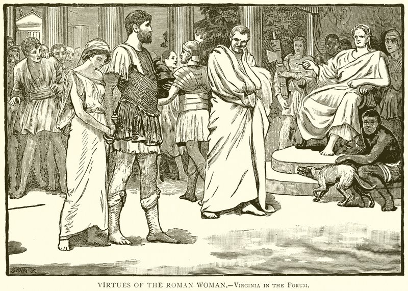 Virtudes de la mujer romana.--Virginia en el foro de English School