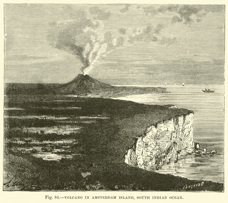 Volcán en la Isla de Ámsterdam, Océano Índico Sur de English School
