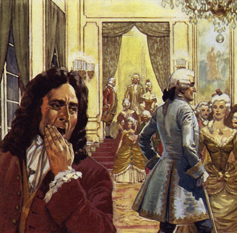 Voltaire asistía a la corte a menudo, pero nunca fue feliz allí de English School