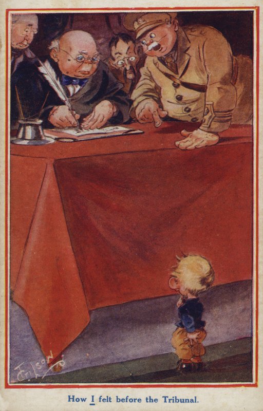 Tarjeta postal de propaganda de la Primera Guerra Mundial de un objetor de conciencia de English School