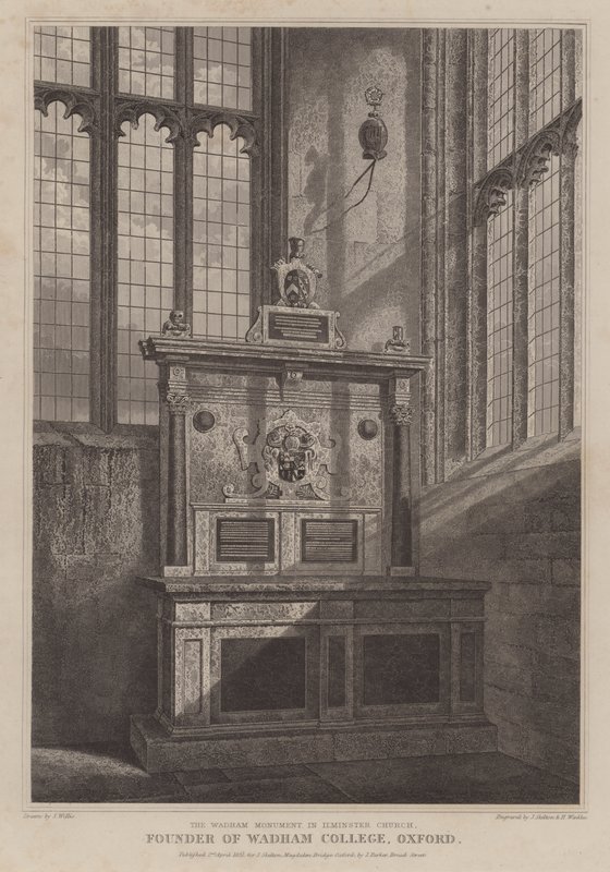 Monumento Wadham, Iglesia de Santa María, Ilminster, Somerset de English School