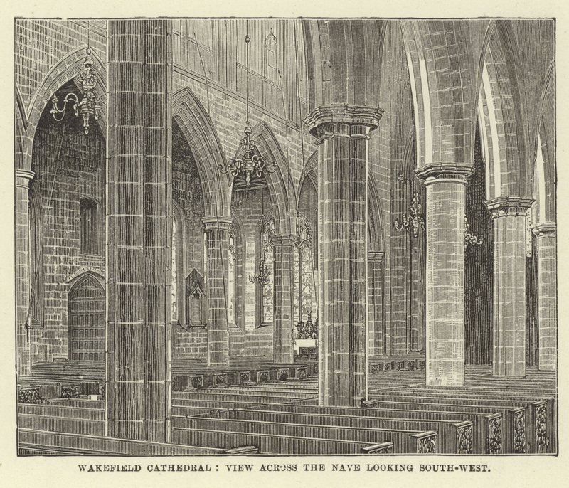 Catedral de Wakefield, vista a través de la Nave mirando al suroeste de English School