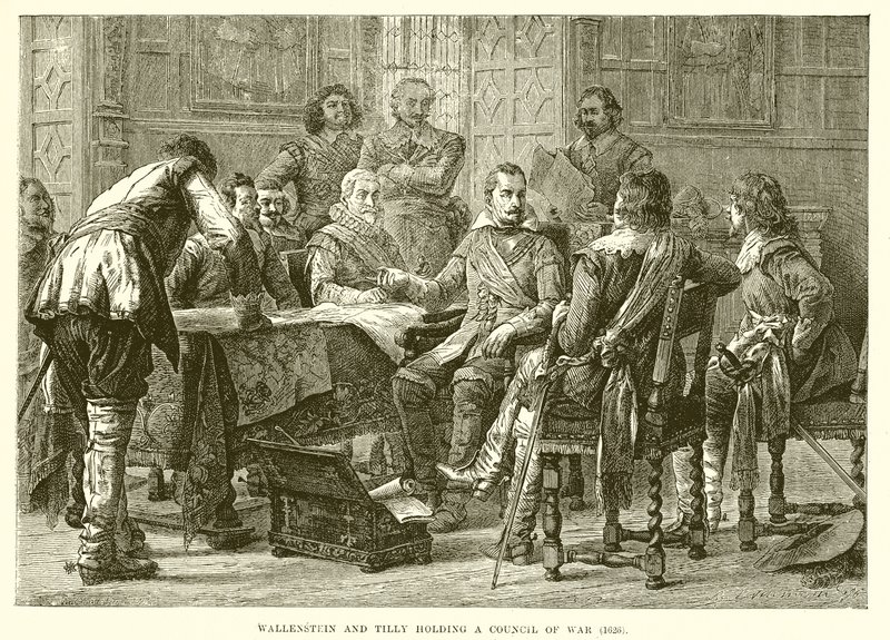 Wallenstein y Tilly celebrando un consejo de guerra (1626) de English School
