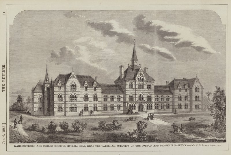 Escuelas de Empleados y Oficinistas, Russell Hill, cerca de la Estación de Caterham en Londres de English School