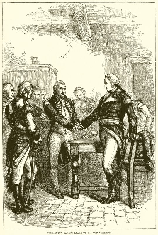 Washington despidiéndose de sus viejos camaradas de English School
