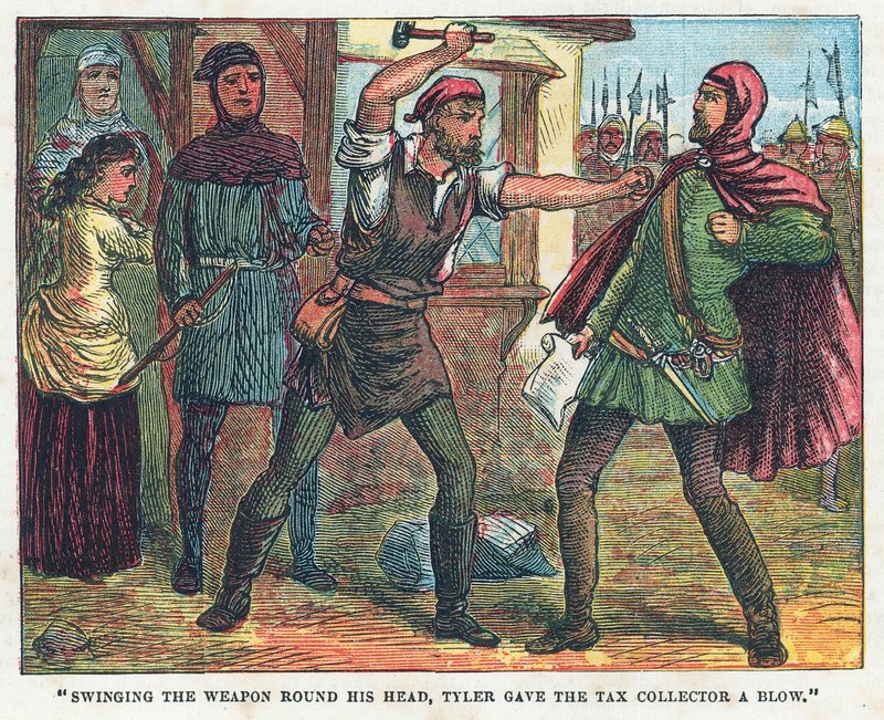 Wat Tyler golpeando al recaudador de impuestos de English School