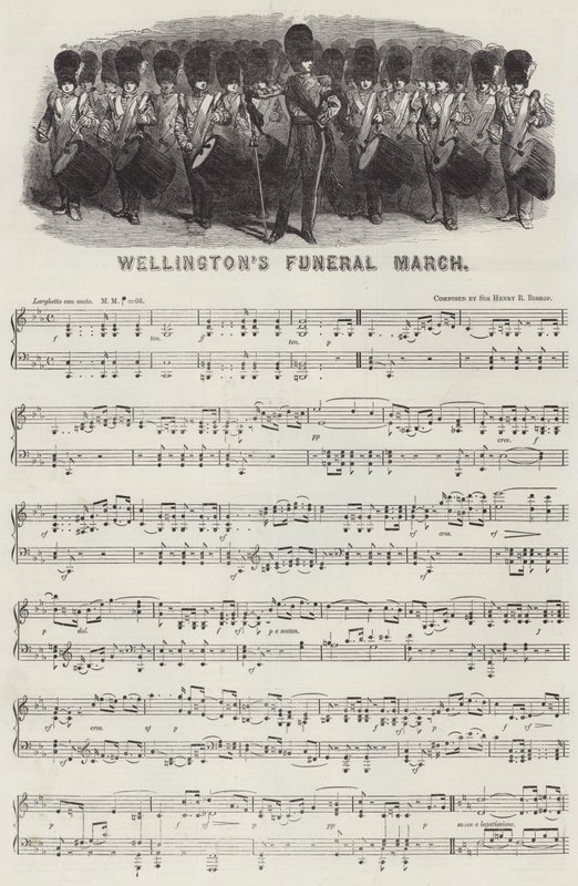 Marcha fúnebre de Wellington (grabado) de English School