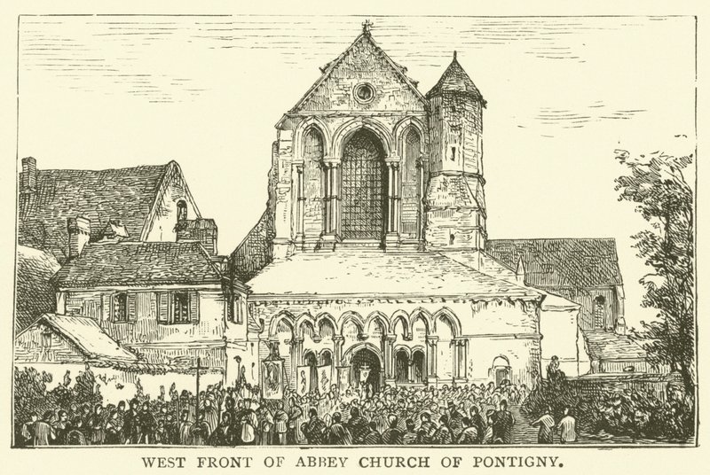 Fachada oeste de la iglesia abacial de Pontigny de English School
