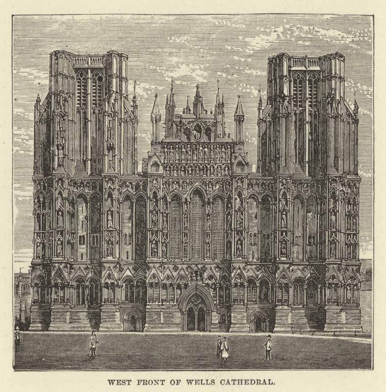 Fachada oeste de la Catedral de Wells de English School