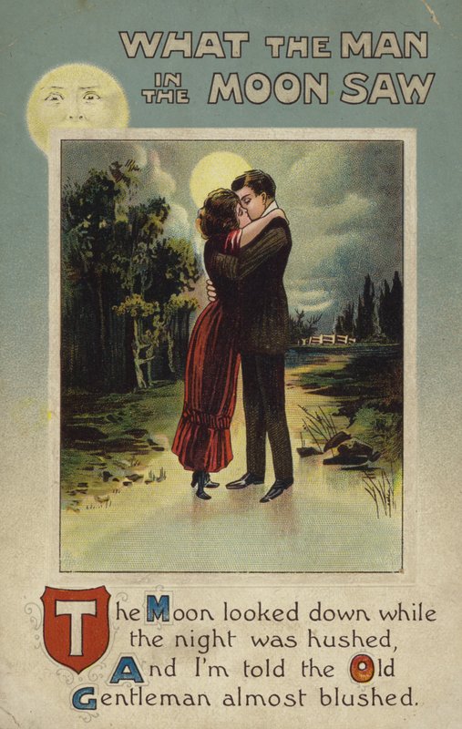Lo que vio el hombre en la luna (litografía en color) de English School