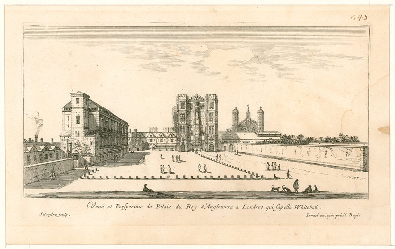 Whitehall. Grabado por Israel Silvestre, 1640 de English School
