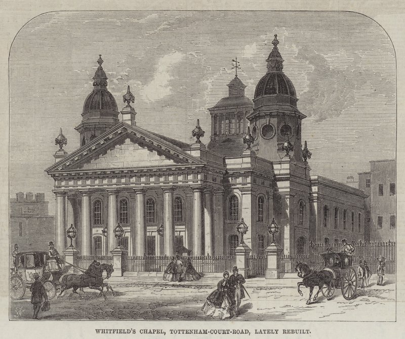 Capilla de Whitfield, Tottenham-Court-Road, recientemente reconstruida de English School