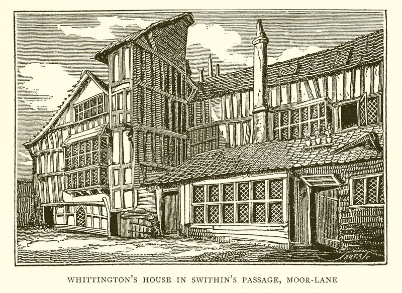 Casa de Whittington en Swithins Passage, Moor-Lane de English School