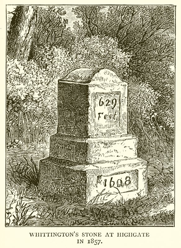 La Piedra de Whittington en Highgate en 1857 de English School