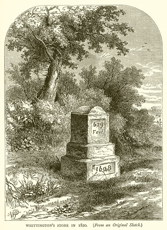 Piedra de Whittington en 1820 de English School