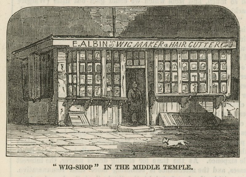 Tienda de pelucas en el Middle Temple de English School