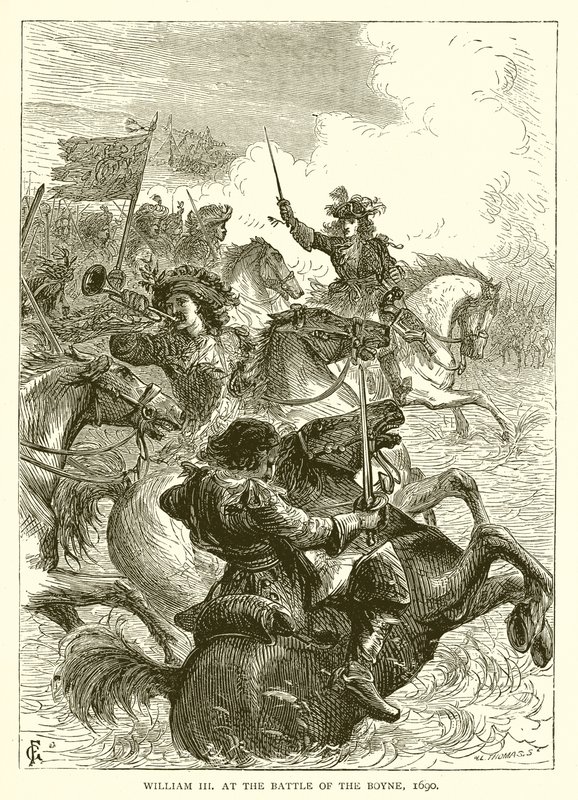 Guillermo III en la Batalla del Boyne, 1690 de English School