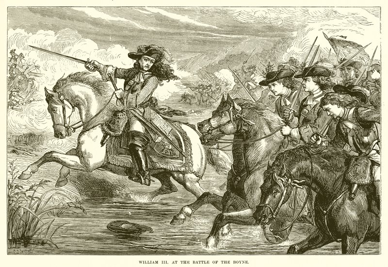 Guillermo III en la batalla del Boyne de English School