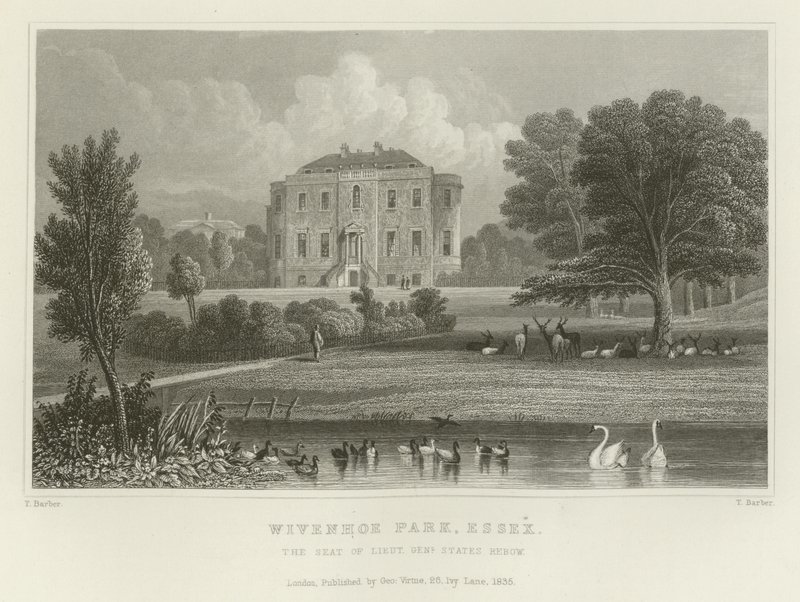 Wivenhoe Park, Essex, la Residencia del Teniente General States Rebow de English School