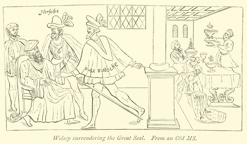 Wolsey entregando el Gran Sello de English School