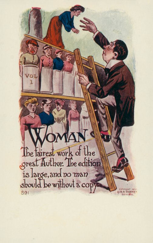 Mujer - la obra más bella del gran autor (litografía en color) de English School