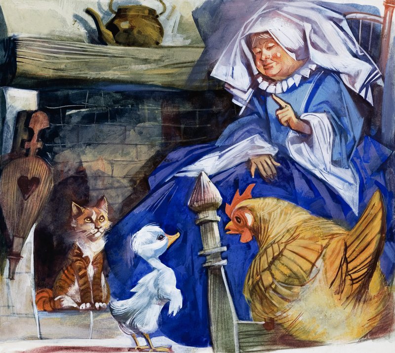 Mujer con animales de granja de English School