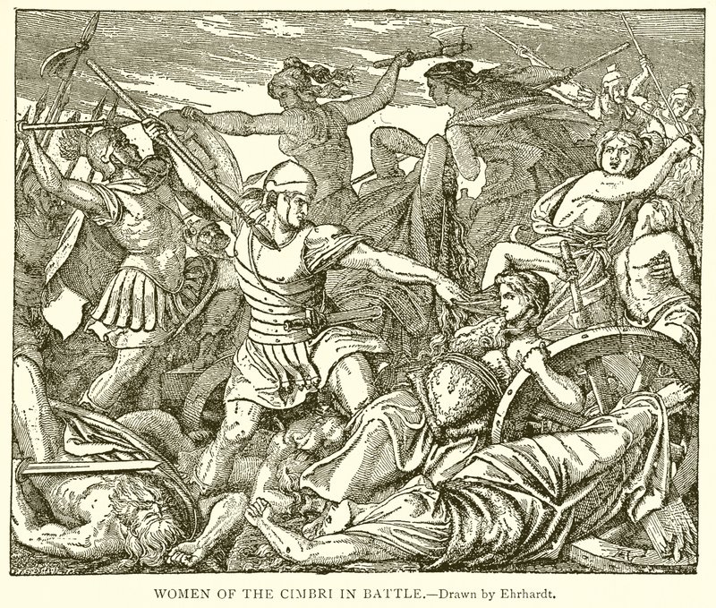 Mujeres de los cimbrios en batalla de English School