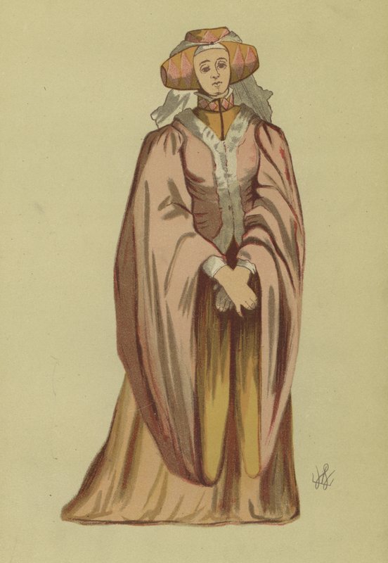 Traje femenino del reinado de Ricardo II de English School