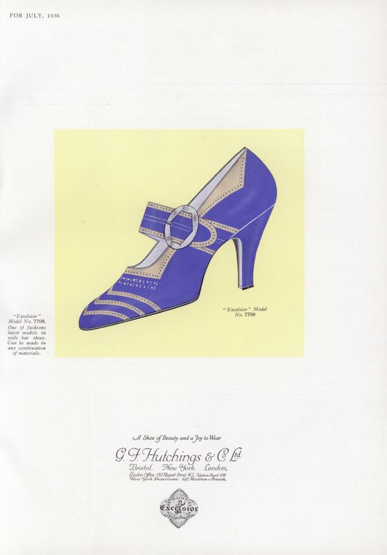 Anuncio de zapatos de mujer, años 1930 de English School