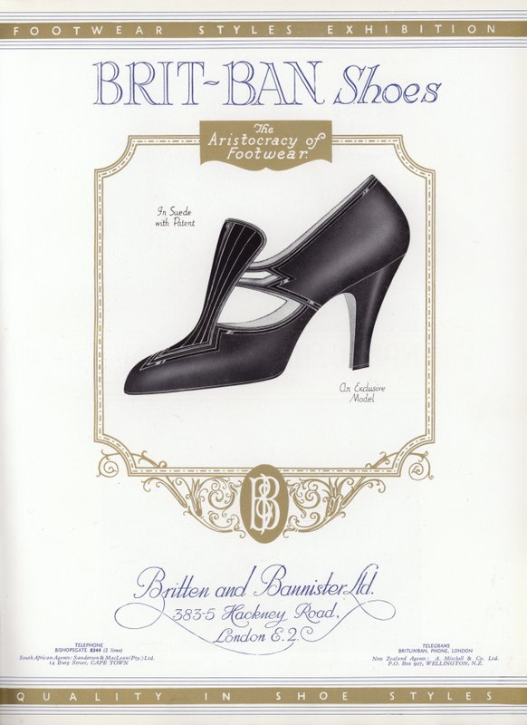 Anuncio de zapatos de mujer, años 1930 de English School