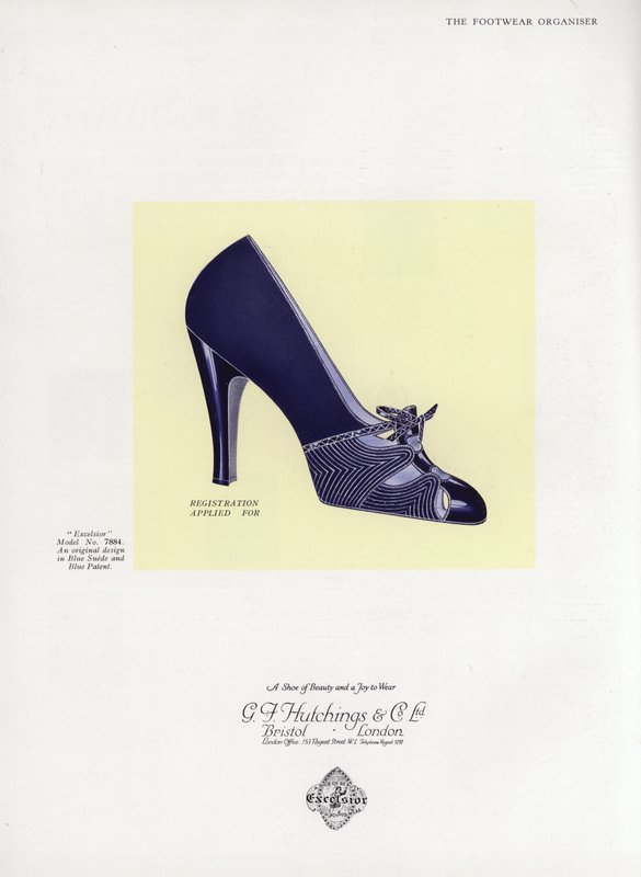 Anuncio de zapatos de mujer, años 1930 de English School