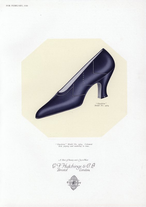 Anuncio de zapatos de mujer, años 1930 de English School