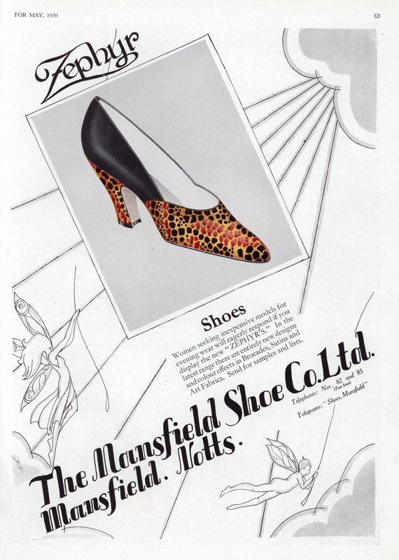 Anuncio de zapatos de mujer, años 1930 de English School