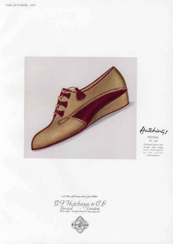 Anuncio de zapatos de mujer, años 1930 de English School