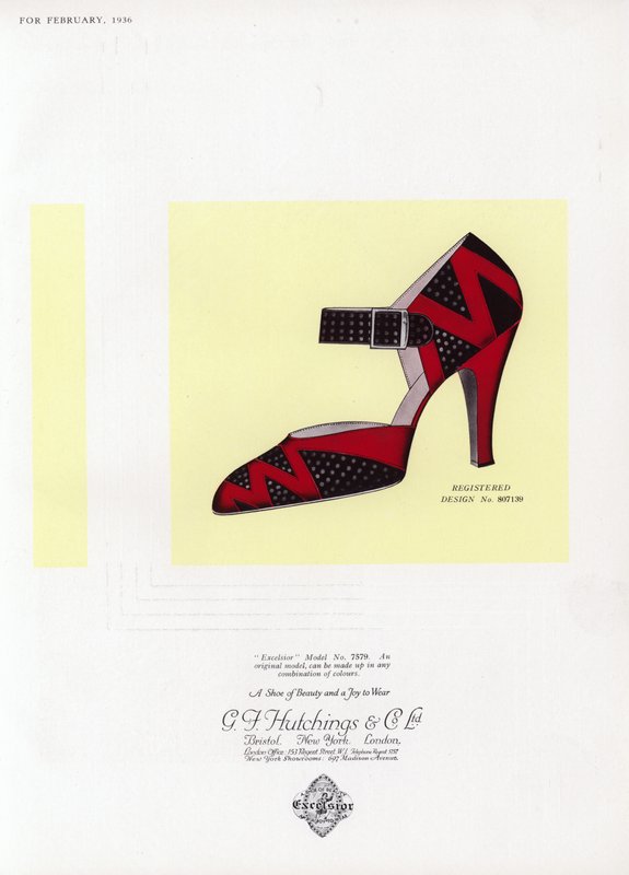 Anuncio de zapatos de mujer, años 1930 de English School