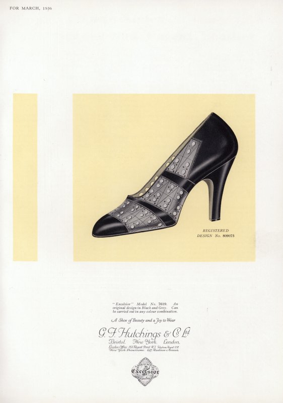 Anuncio de zapatos de mujer, años 1930 de English School