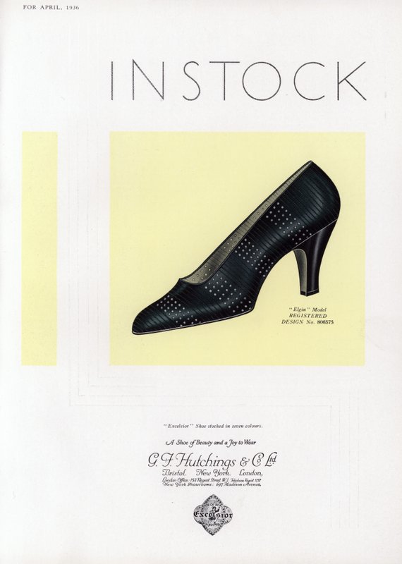Anuncio de zapatos de mujer, años 1930 de English School