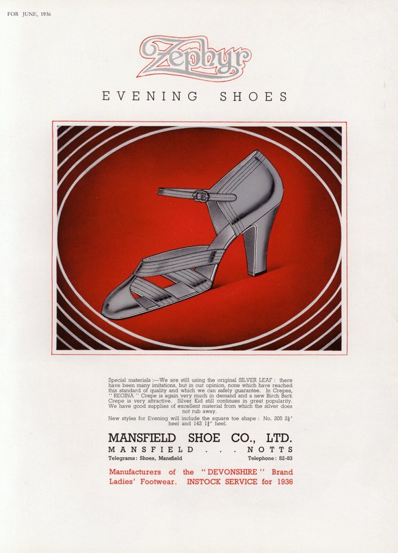Anuncio de zapatos de mujer, años 1930 de English School
