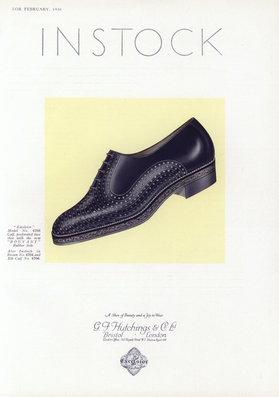 Anuncio de zapatos de mujer, años 1930 de English School
