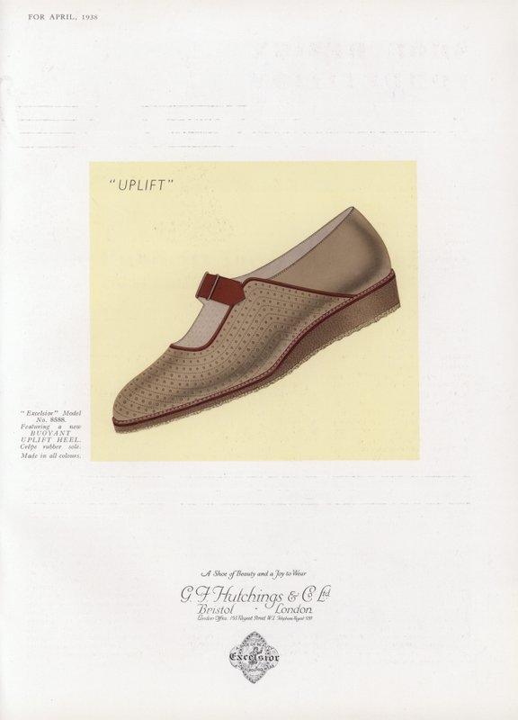 Anuncio de zapatos de mujer, años 1930 de English School