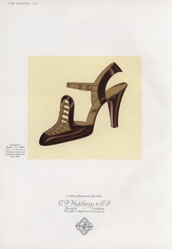 Anuncio de zapatos de mujer, años 1930 de English School